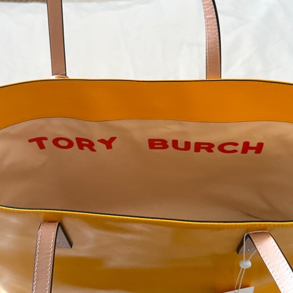 NWT Tory Burch MILO TOTE Yellow Leather Tote Bag - Picture 5 of 12